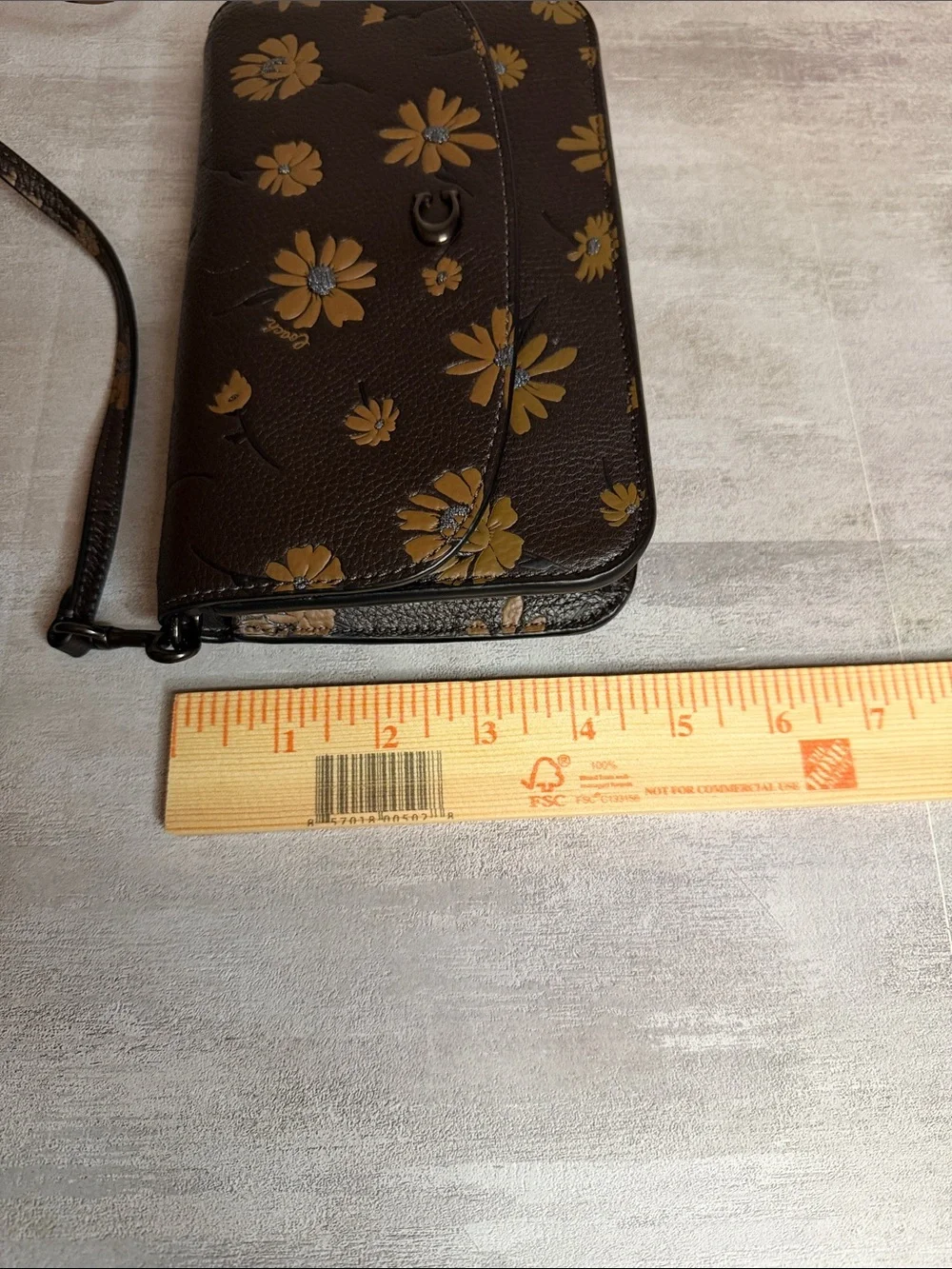 COACH- Hayden Brown Floral Leather Crossbody Bag with Tan Flowers NWT